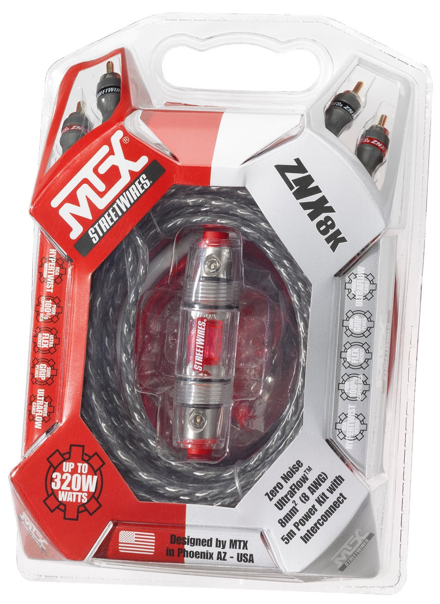 MTX StreetWires ZNX8K 8 AWG Amplifier Kit