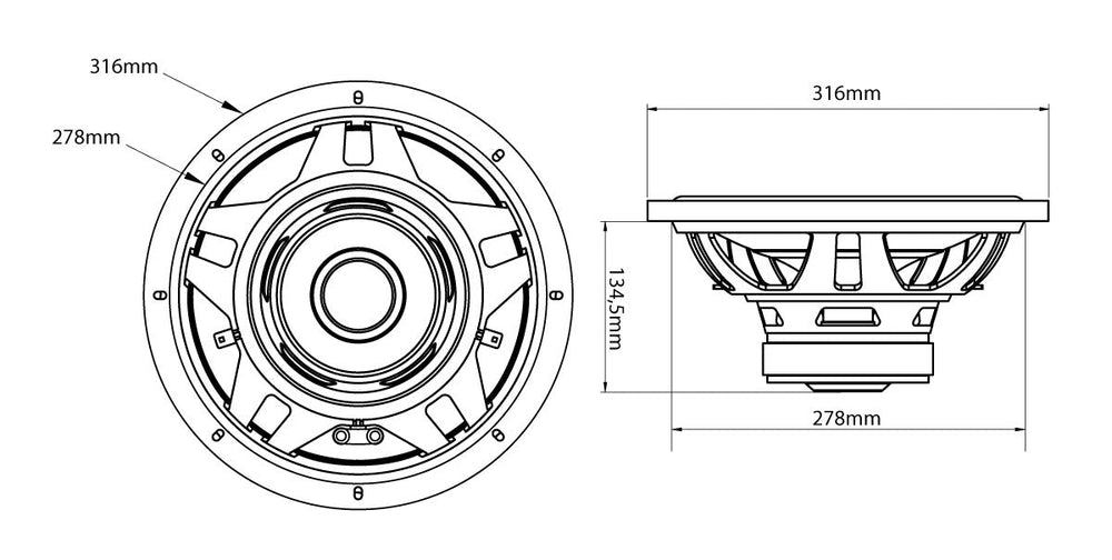 MTX Audio RoadThunder 250W 12" Subwoofer - RT12-04