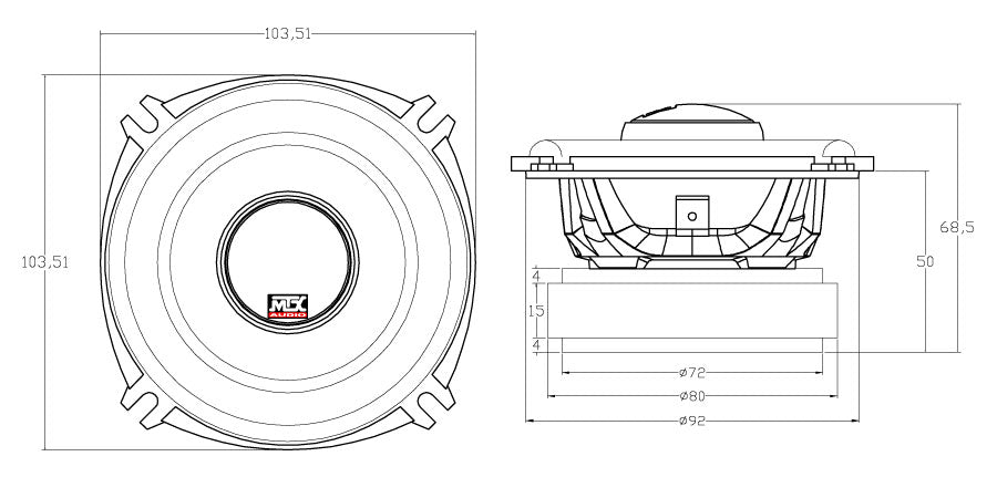 MTX Audio TX6 Series 4" Coaxial Speakers - TX640C
