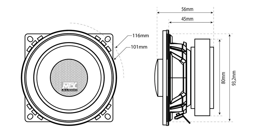MTX Audio TX2 Series 4" Coaxial Speakers - TX240C